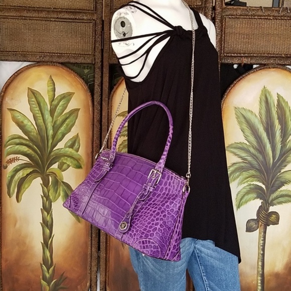 Dooney & Bourke Handbags - Dooney & bourke rare purple croc bag